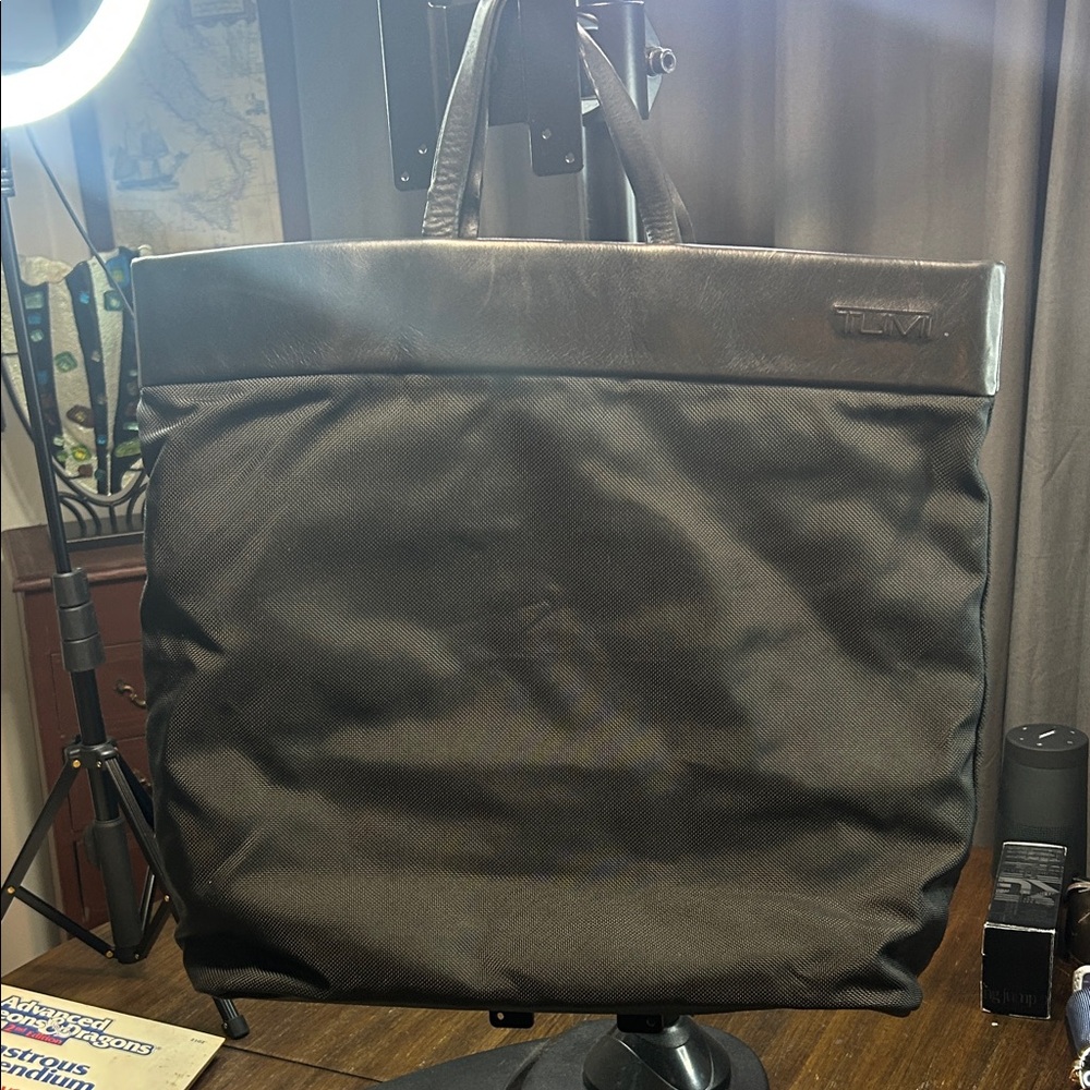 Tumi Black Leather Trim Briefcase